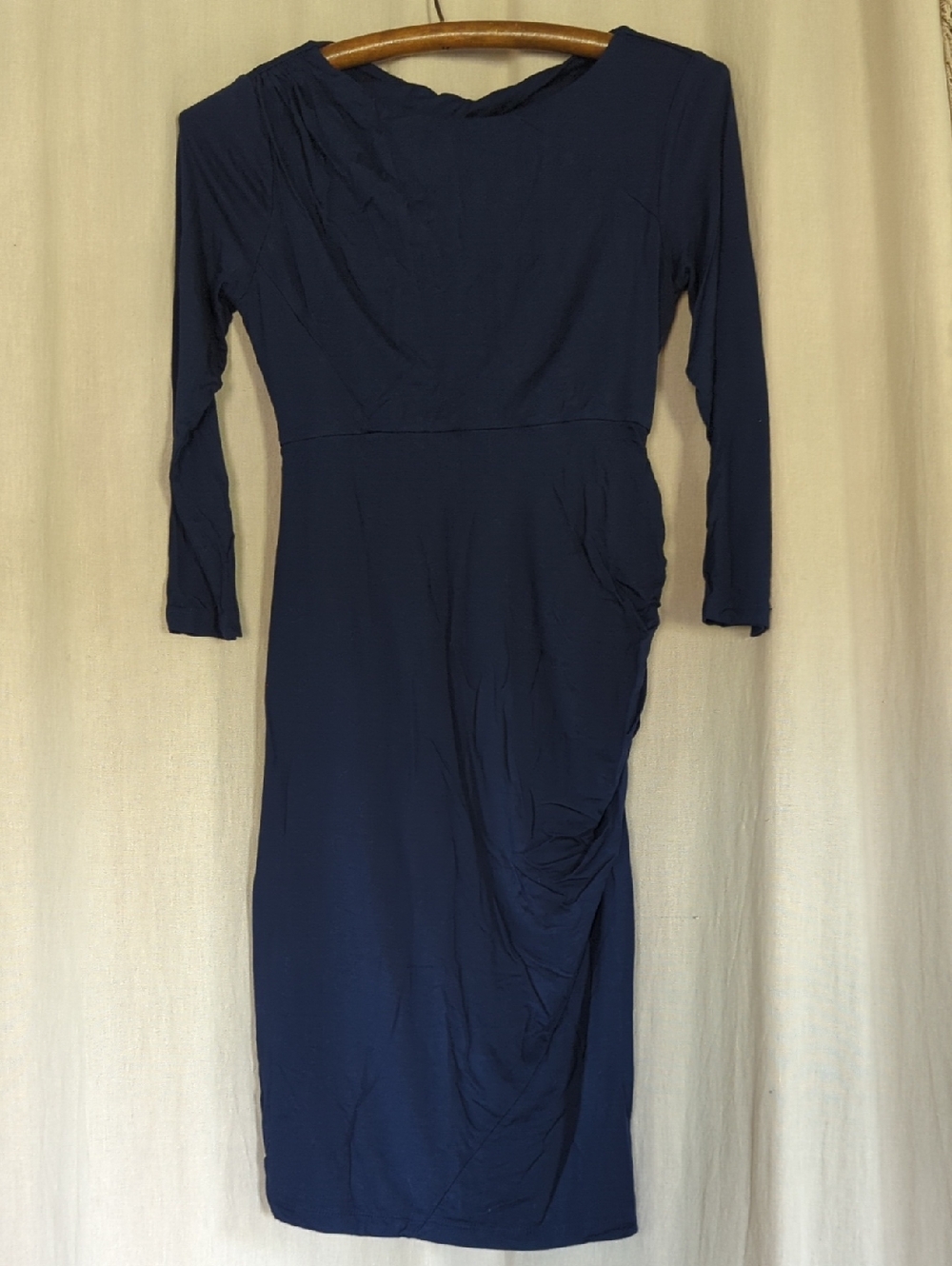 A Pea In A Pod Maternity Classic Navy Long-Sleeve Midi Mini Dress